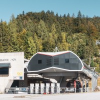 Talstation der Kabinenbahn Winklmoosalm, September 2019
