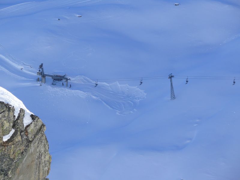 Sesselbahn Parlet, die Pisten werden dort gerade vorbereitet, Dezember 2008