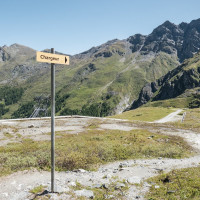 Wegweiser am Lac des Dix, Juni 2022