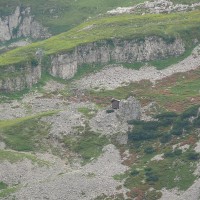 Schlepplift Garten-Klus - die Bergstation ist schön in den Fels eingearbeitet, Juli 2008