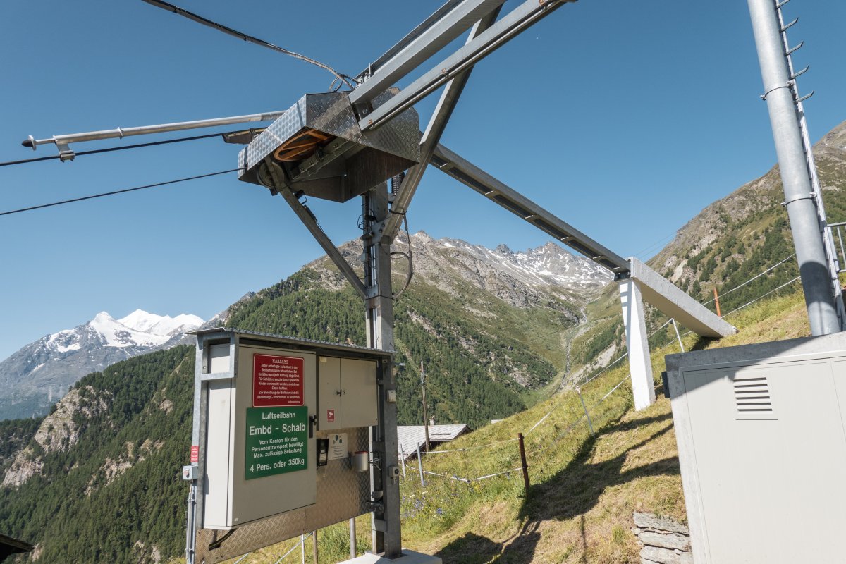 Luftseilbahn Embd-Schalb, Juni 2022