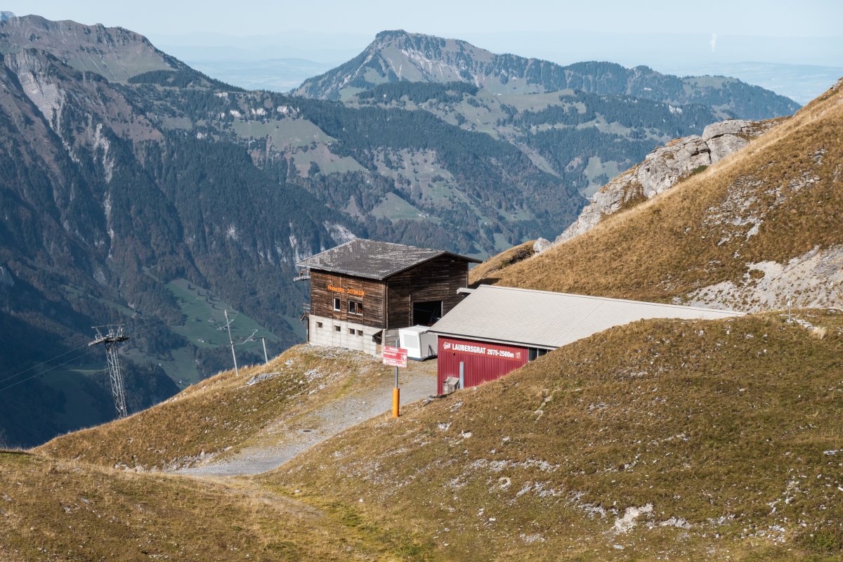 Bergstation der stillgelegten Sesselbahn Trübsee-Rindertitlis, Oktober 2022