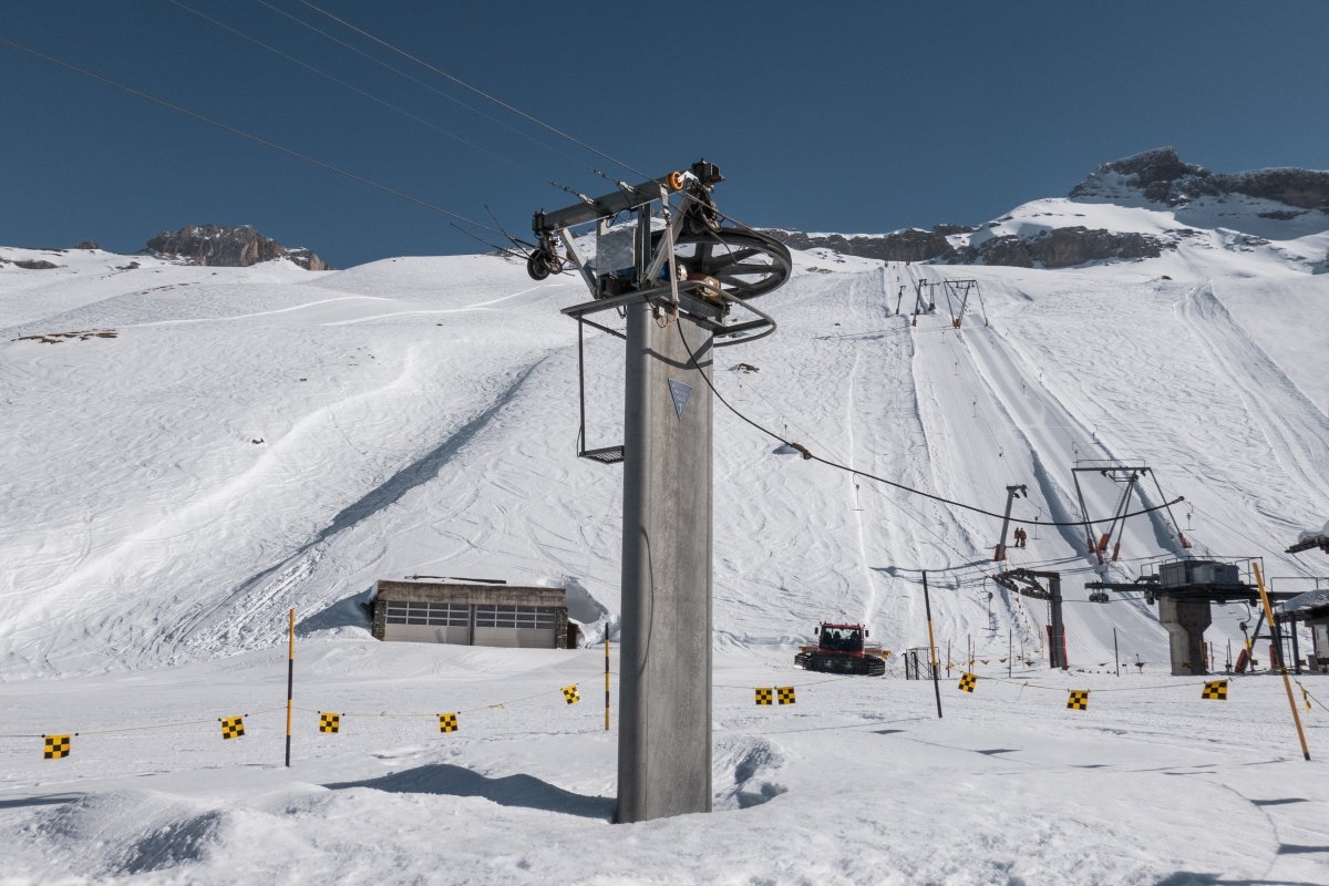 Talstation des Verbindungslifts Engstligenalp, März 2026