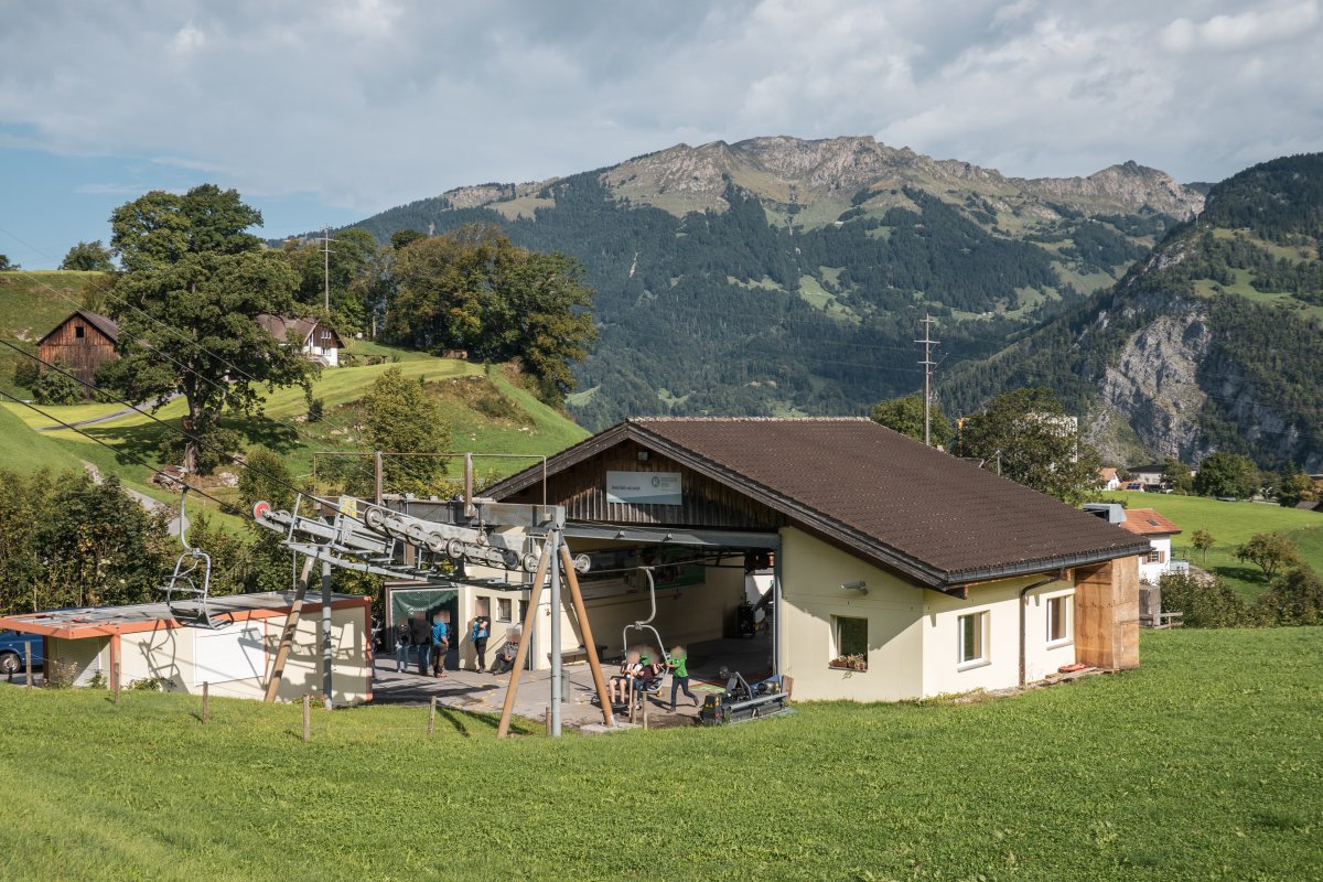 Talstation der Sesselbahn Filzbach-Habergschwänd, September 2022