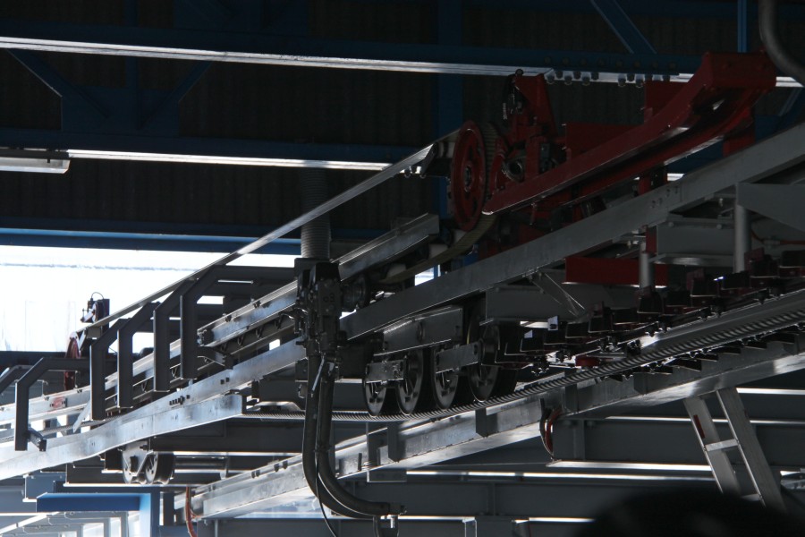 Gummibandverzögerer an der Kabinenbahn Crap Masegn-Fuorcla-Vorab, 2010