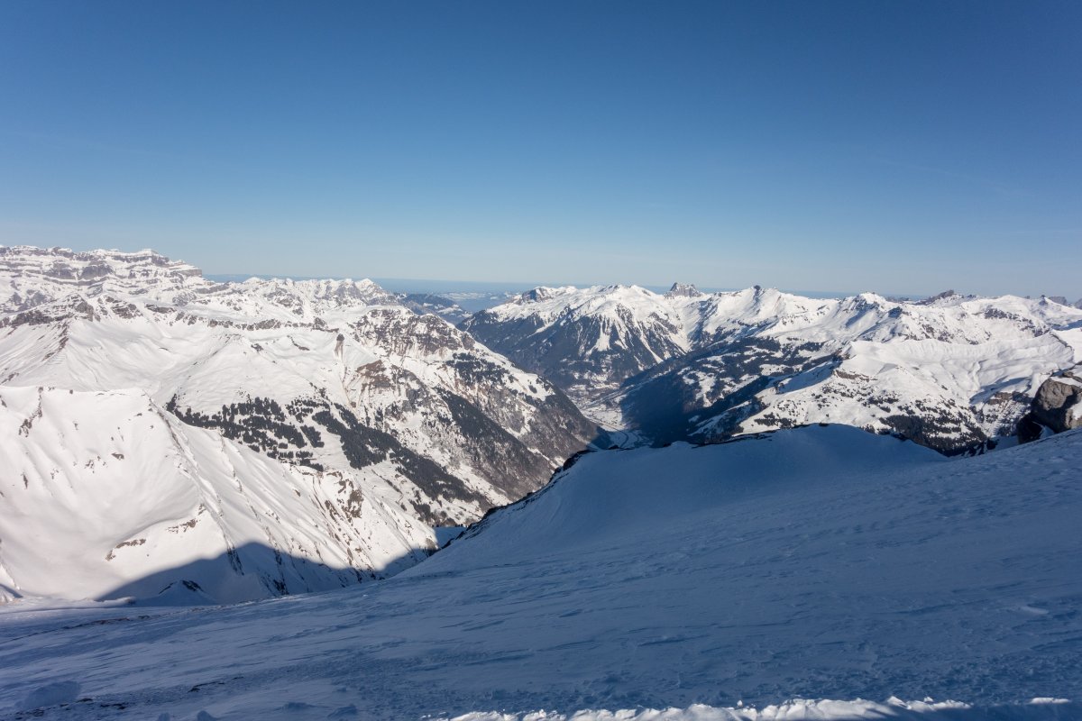 Blick von La Siala ins Glarnerland, Februar 2019