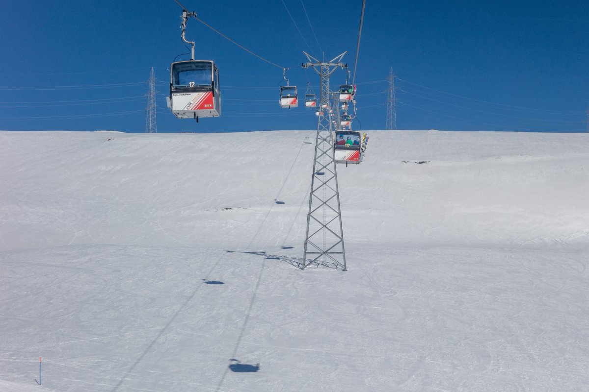 Kabinenbahn Crap Masegn-Fuorcla-Vorab, Februar 2019