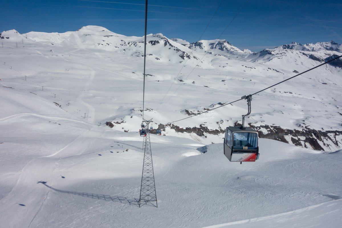 Kabinenbahn Crap Masegn-Fuorcla-Vorab, Februar 2019