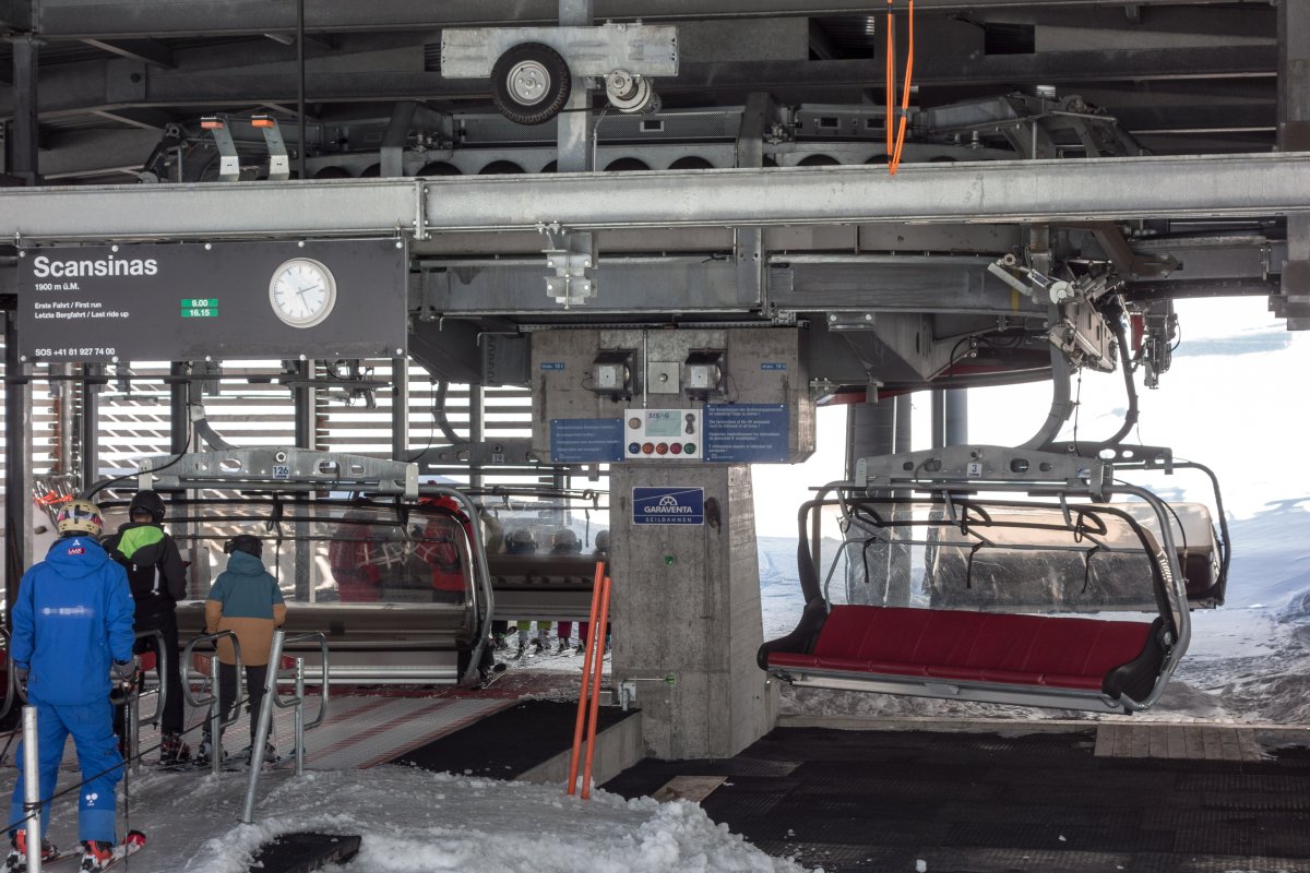 Talstation der Sesselbahn Scansinas-Mutta Rodunda, Februar 2019