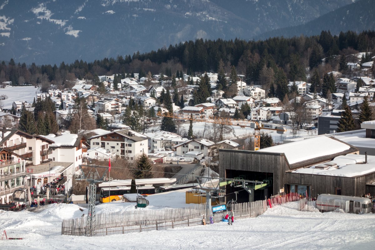 Talstation der Sesselbahn Flims-Foppa, Februar 2019