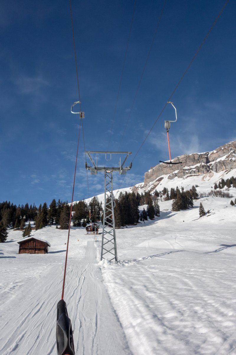 Schlepplift Spaligna-Cavreinas, Februar 2019