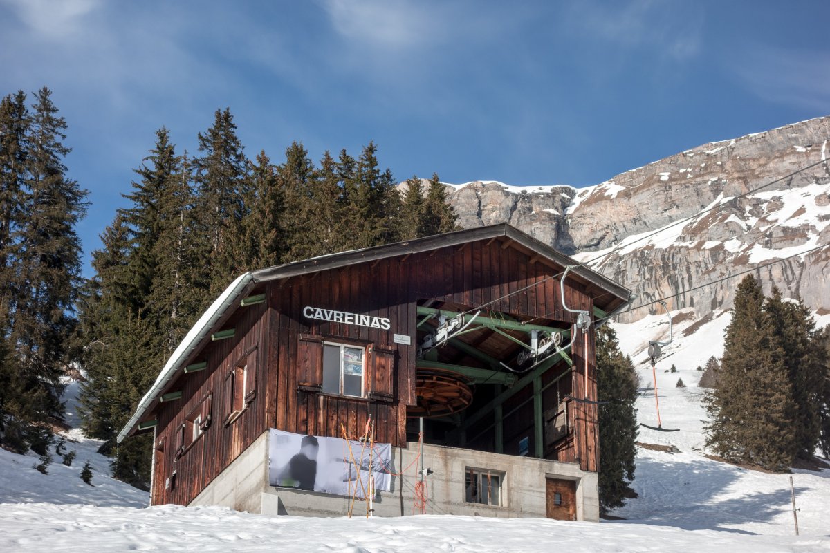 Bergstation des Schlepplifts Spaligna-Cavreinas, Februar 2019