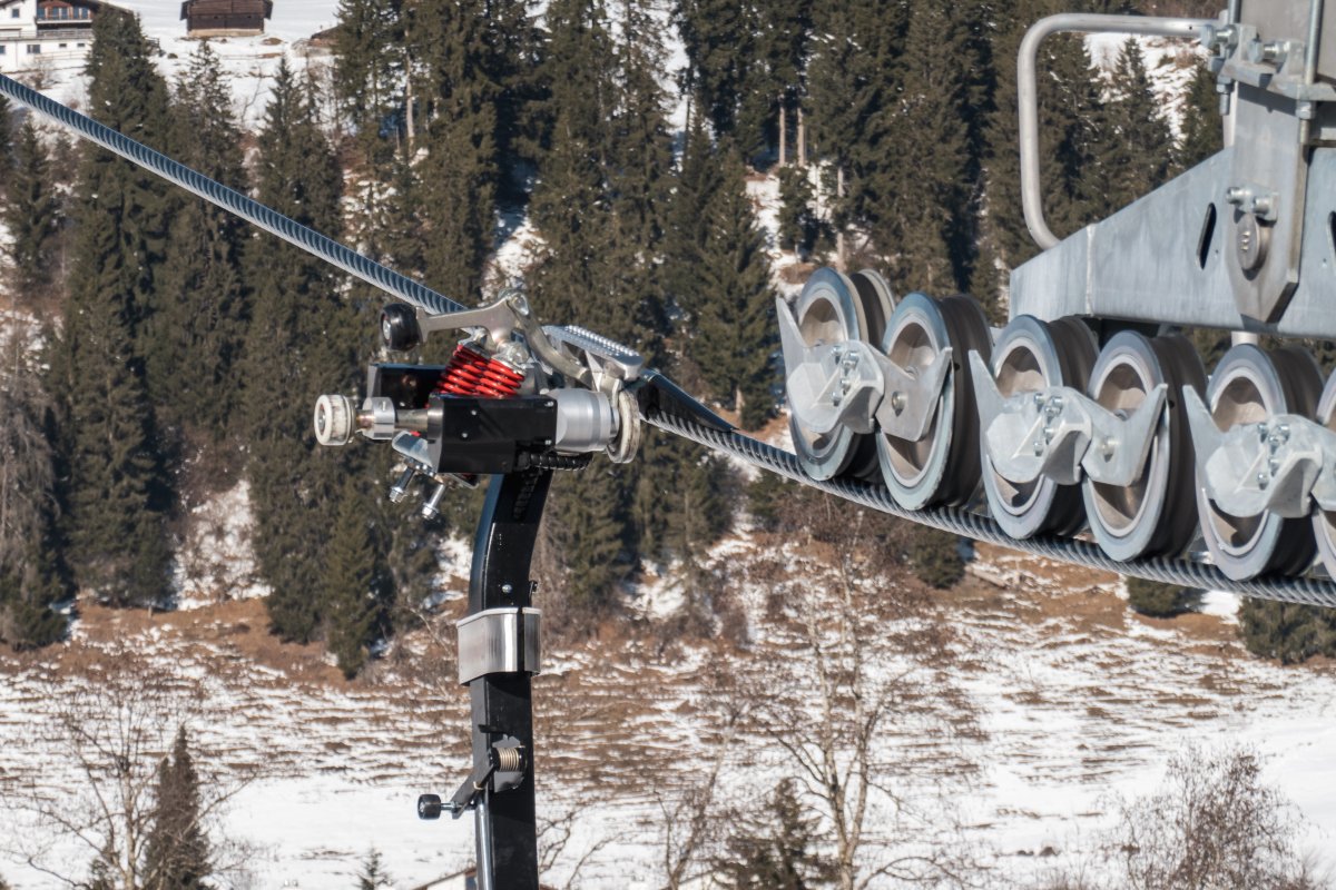 Klemme des Ropetaxi mit integrierten Akkus