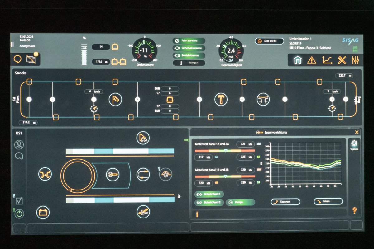 Talstation der Kabinenbahn Flims-Foppa, Januar 2024