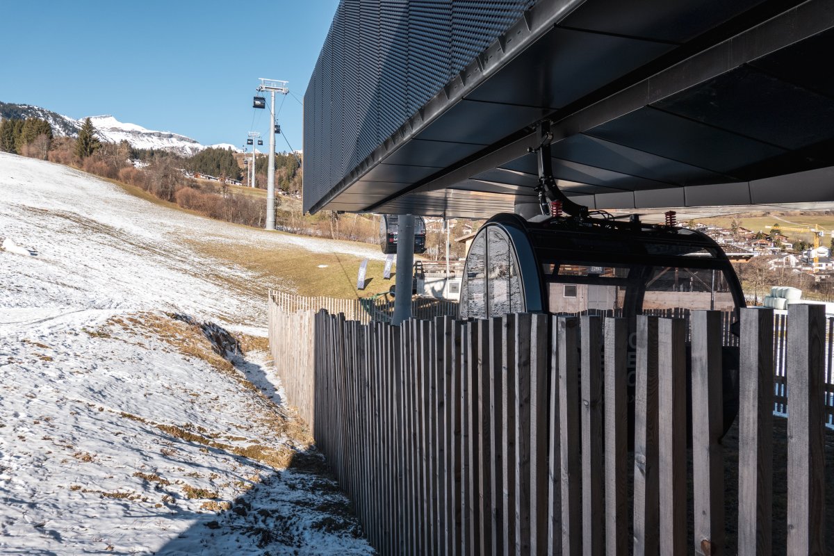 Talstation der Kabinenbahn Flims-Foppa, Dezember 2025