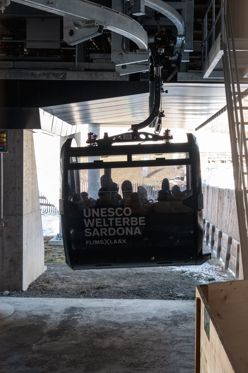 Talstation der Kabinenbahn Flims-Foppa, Dezember 2025