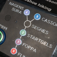Zielwahlpult in der Station Segnes, Dezember 2025