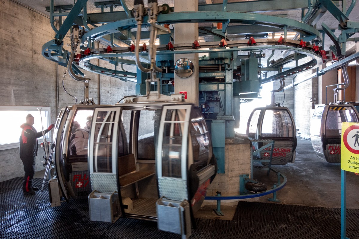 Bergstation der Kabinenbahn Tannenboden-Maschgenkamm, Dezember 2017