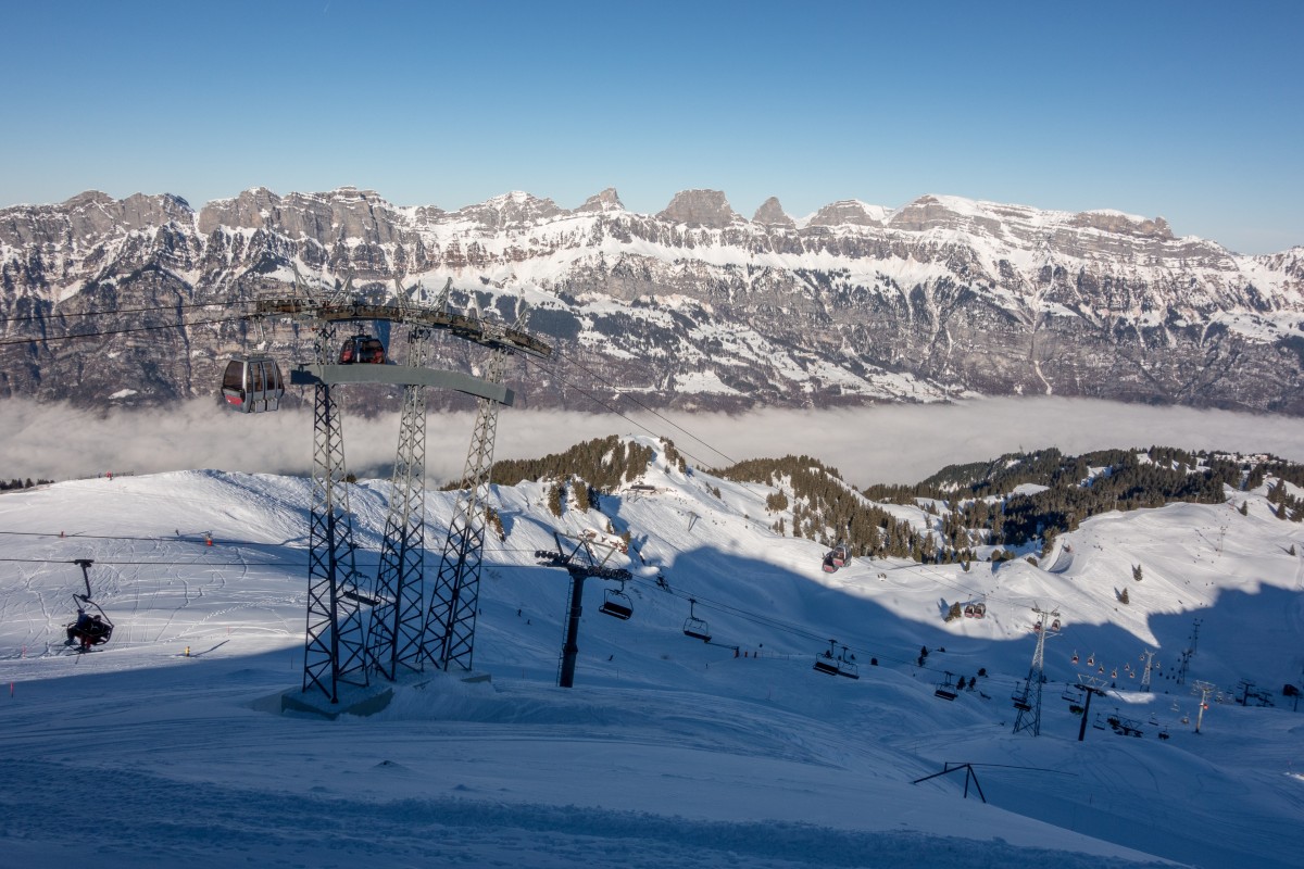 Kabinenbahn Tannenboden-Maschgenkamm und Sesselbahn Arve-Maschgenkamm, Dezember 2017