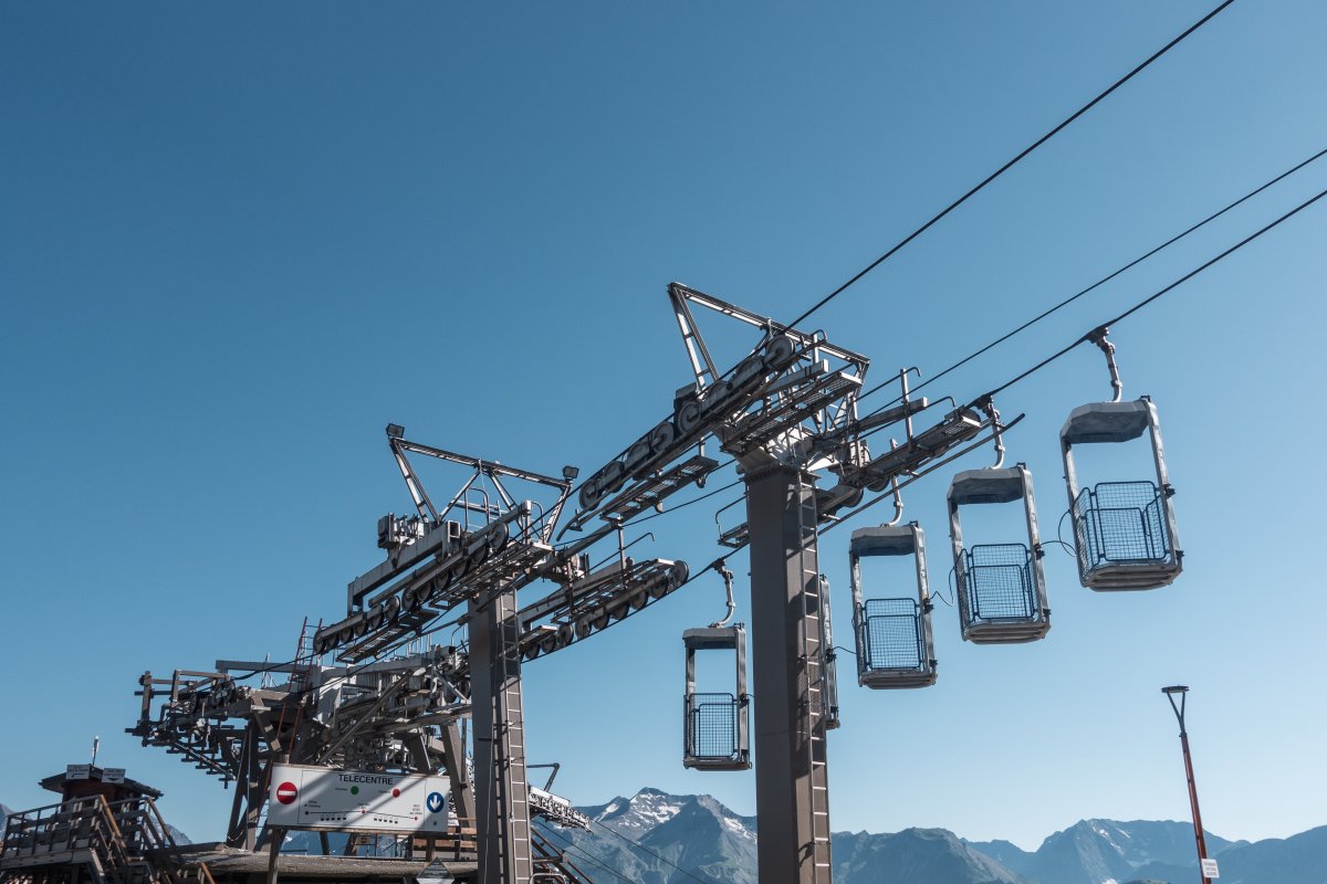 Korblift Télécentre in Alpe d'Huez, Juli 2021
