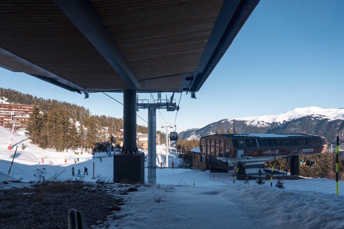 Bergstation der Kabinenbahn Le Praz, Februar 2025