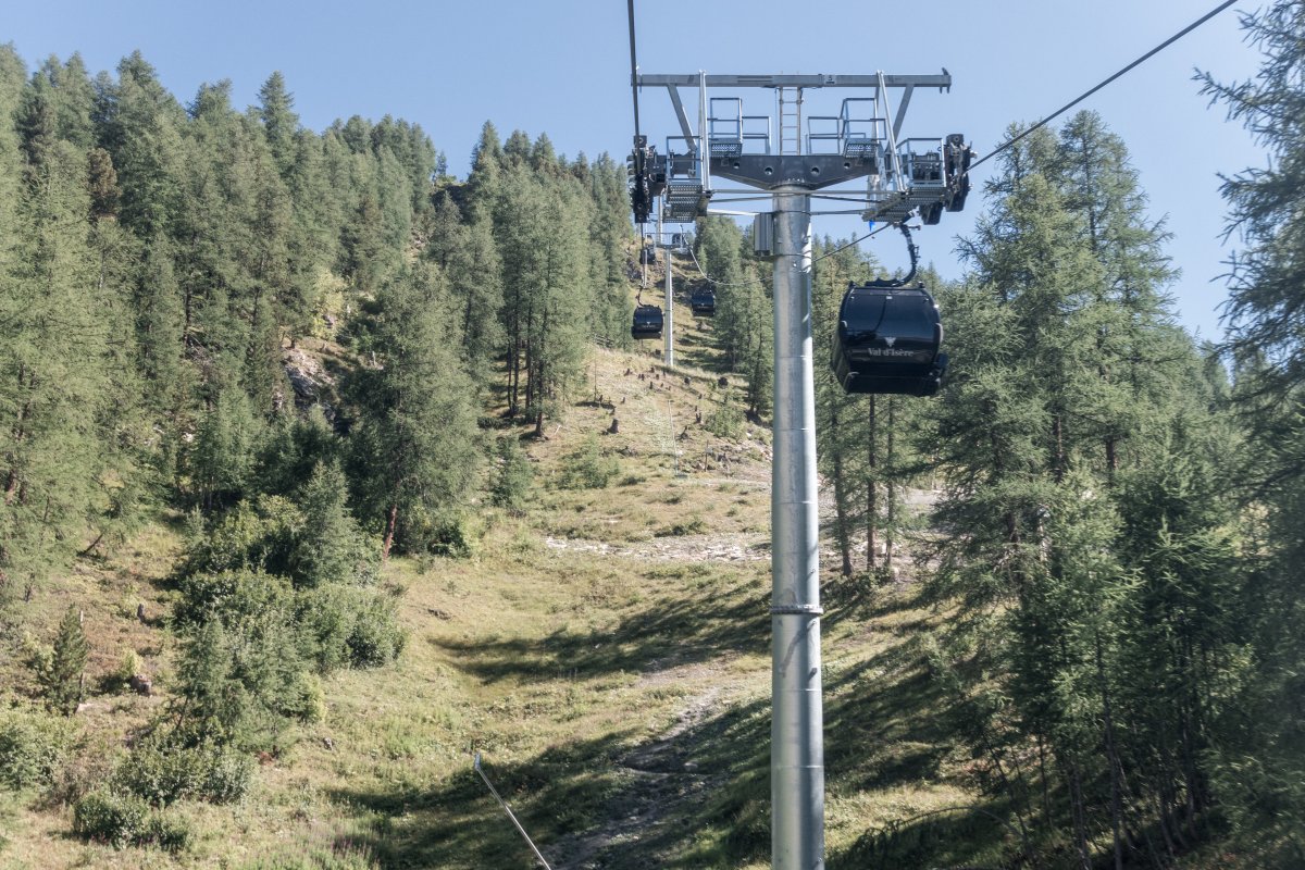 Kabinenbahn Val d'Isère-Solaise, August 2018