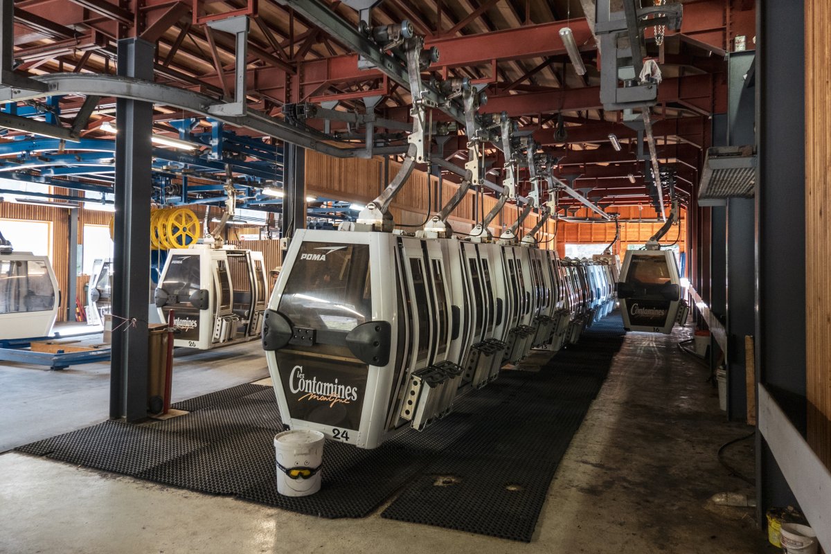 Talstation der Kabinenbahn Les Contamines-La Gorge, August 2023