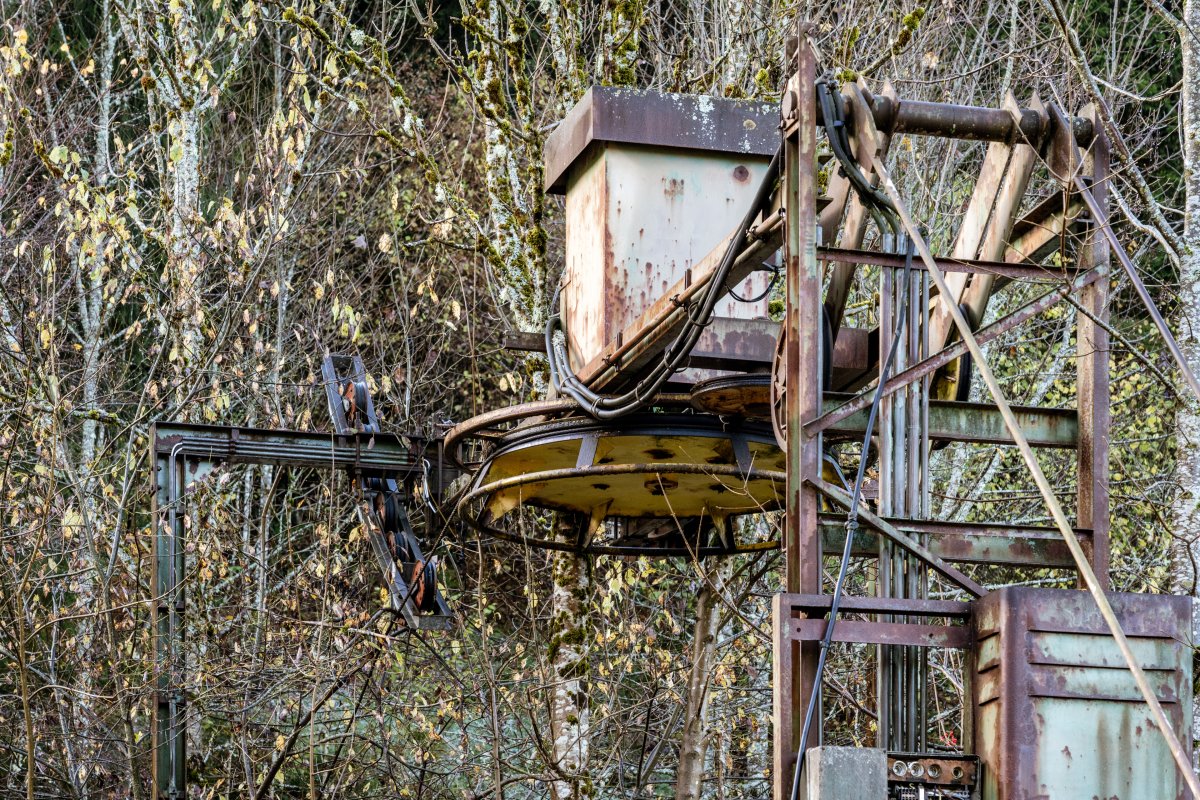 Stillgelegter Schlepplift am Tête du Costet in Gérardmer, November 2021