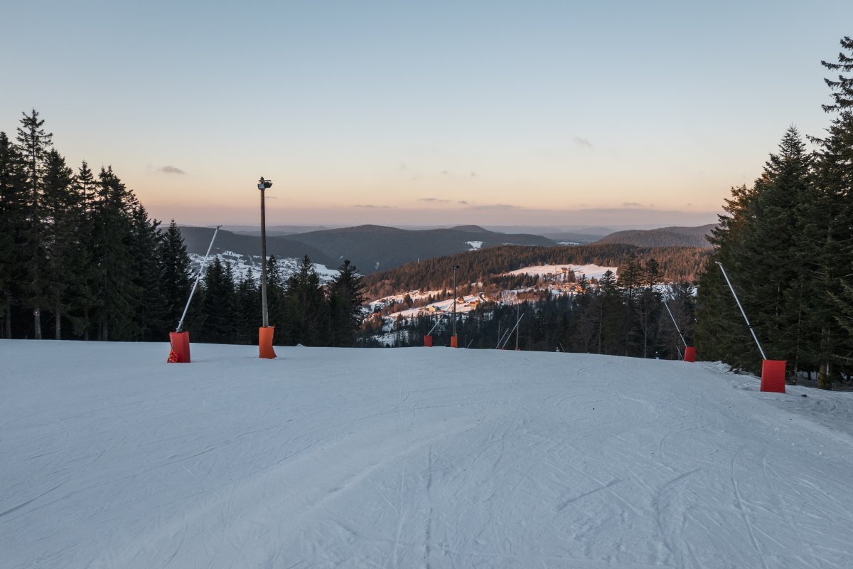 Abfahrt an der Sesselbahn Grand Haut, Dezember 2021