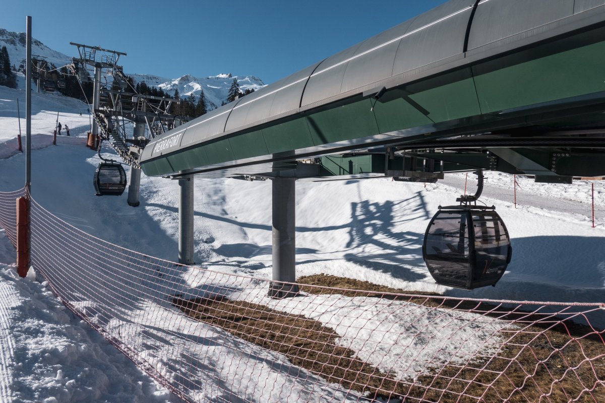 Talstation der Kabinenbahn Pierrafort, Februar 2025