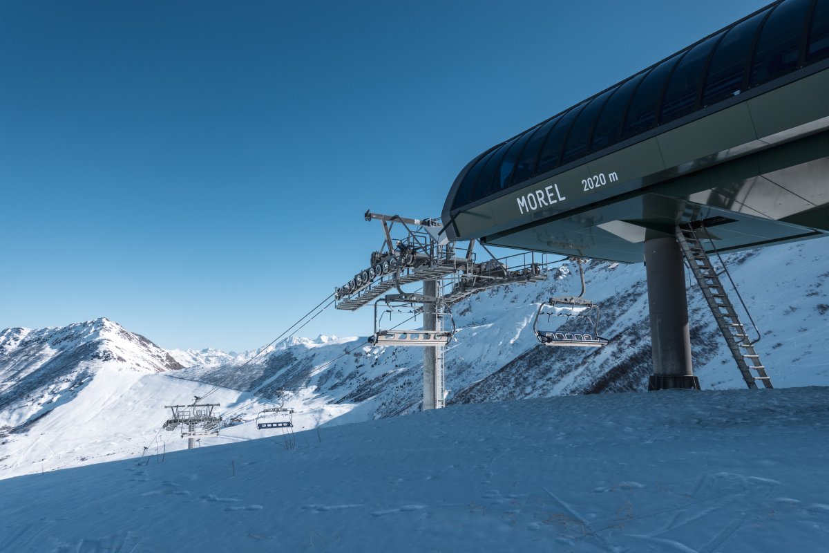 Bergstation der Sesselbahn Morel, Februar 2025