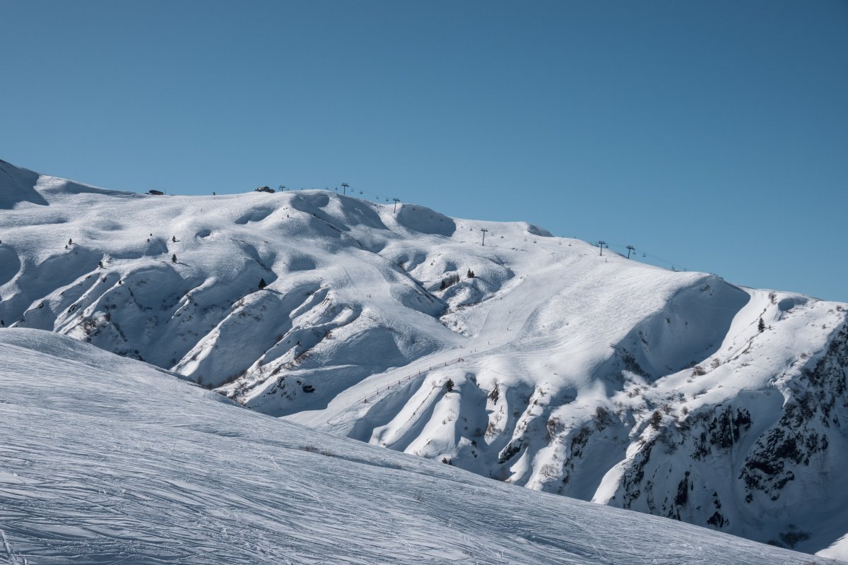 Blick zum Col de la Madeleine, Februar 2025