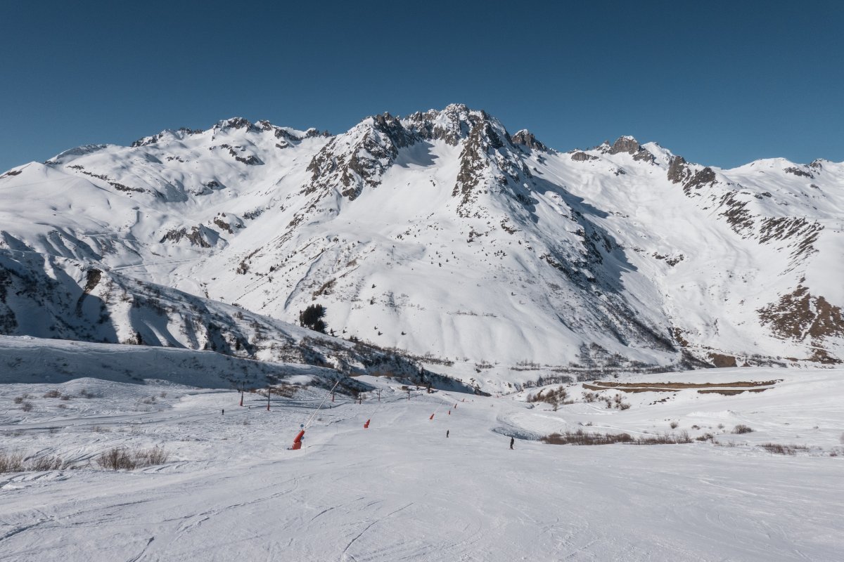 Abfahrt am Schlepplift Les Sources, Februar 2025