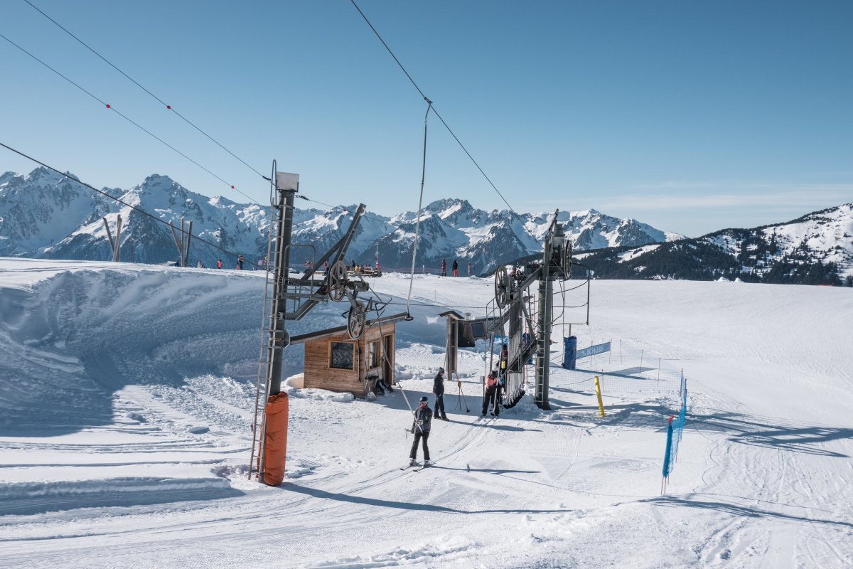 Talstation des Schlepplifts Le Schuss, Februar 2025