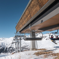 Bergstation der Sesselbahn Soleil Rouge, Februar 2025