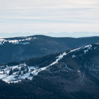 Skigebiet Schnepfenried vom Kastelberg, Dezember 2021