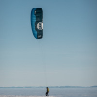 Kitesurfer am Kastelberg, Dezember 2021