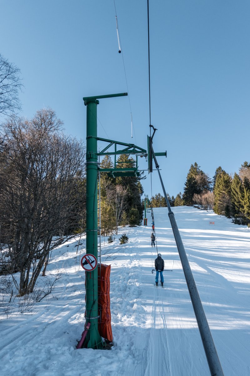 Unterwegs im Schlepplift Lac Blanc