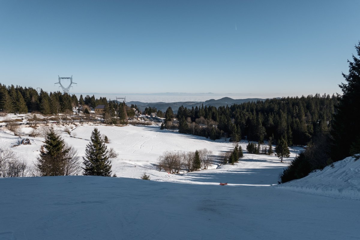 Weitläufige Skipisten am Lac Blanc