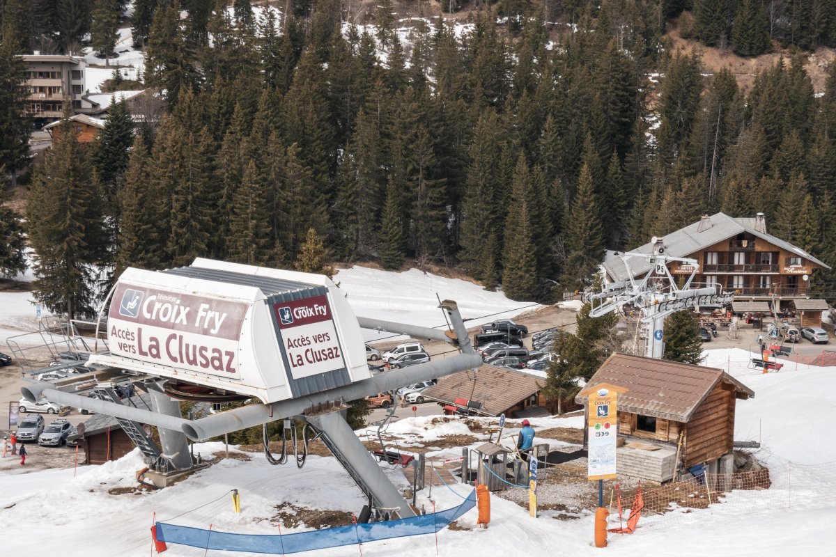 Bergstation der Sesselbahn Croix Fry, März 2022