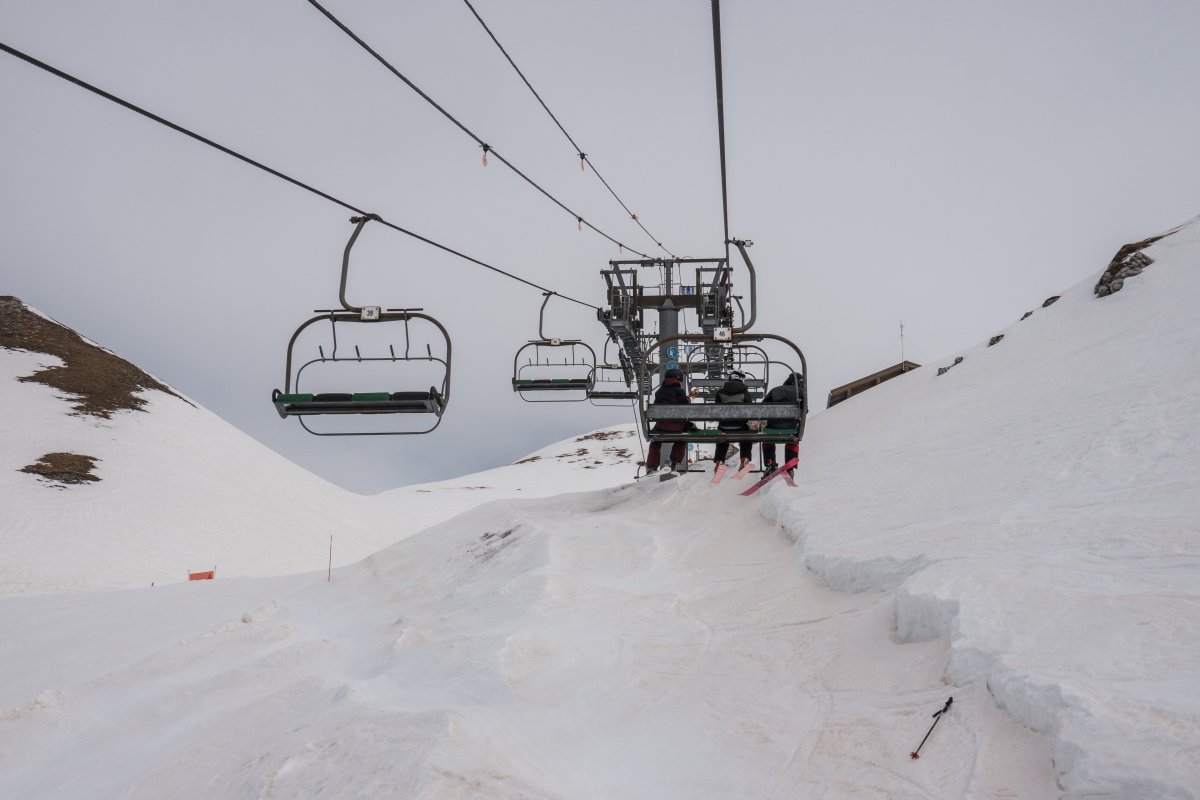 Sesselbahn L'Aiguille, März 2022