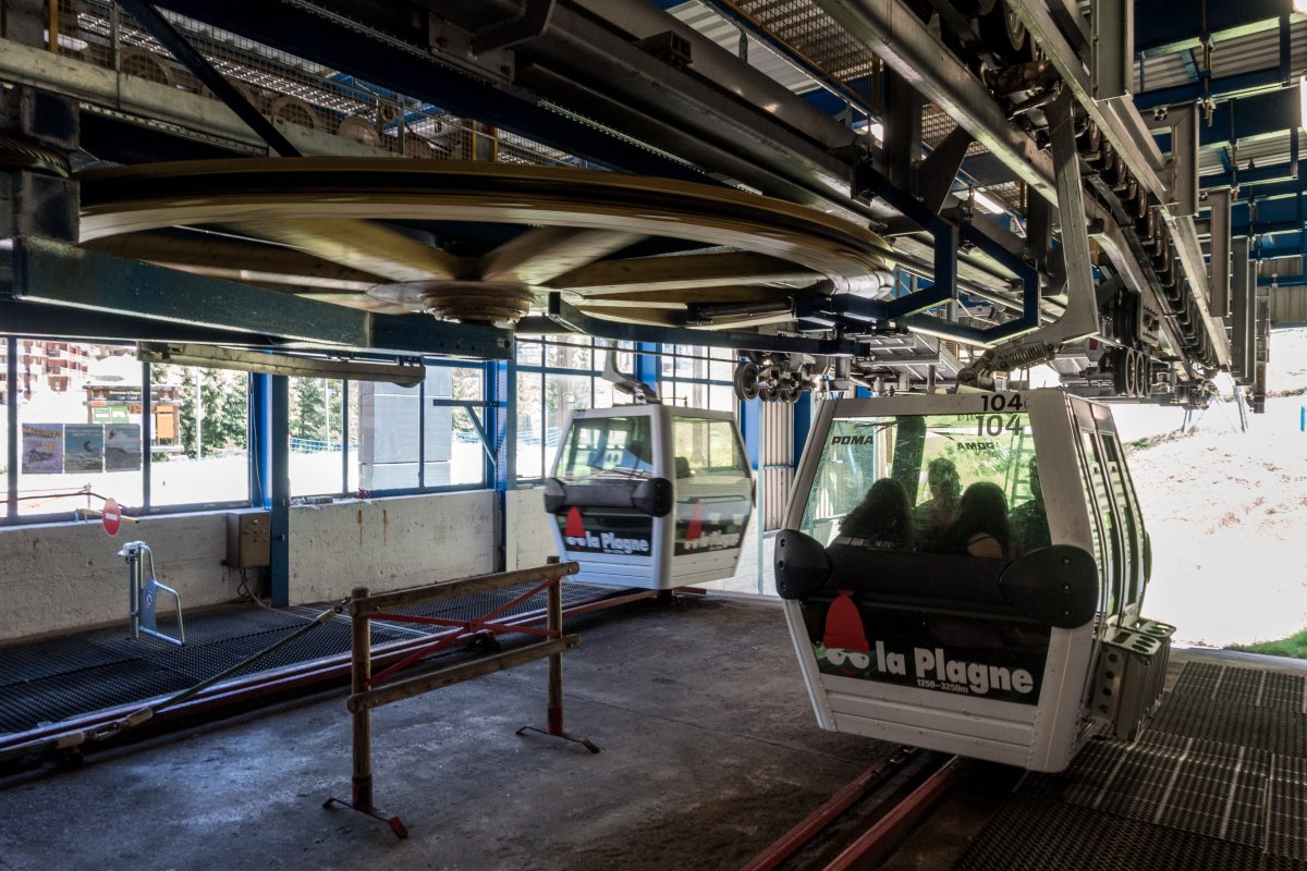 Kabinenbahn Plagne-Bellecôte-Belle Plagne, August 2018
