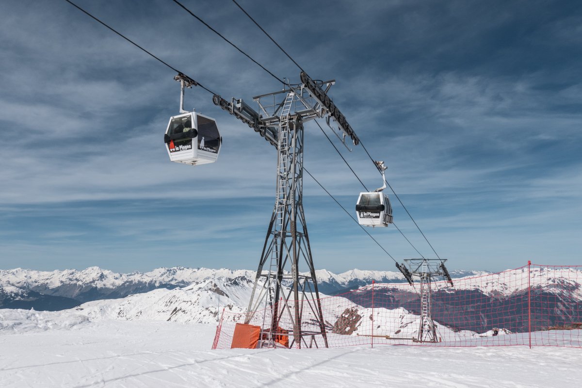 Kabinenbahn Belle Plagne-Roche de Mio, April 2024