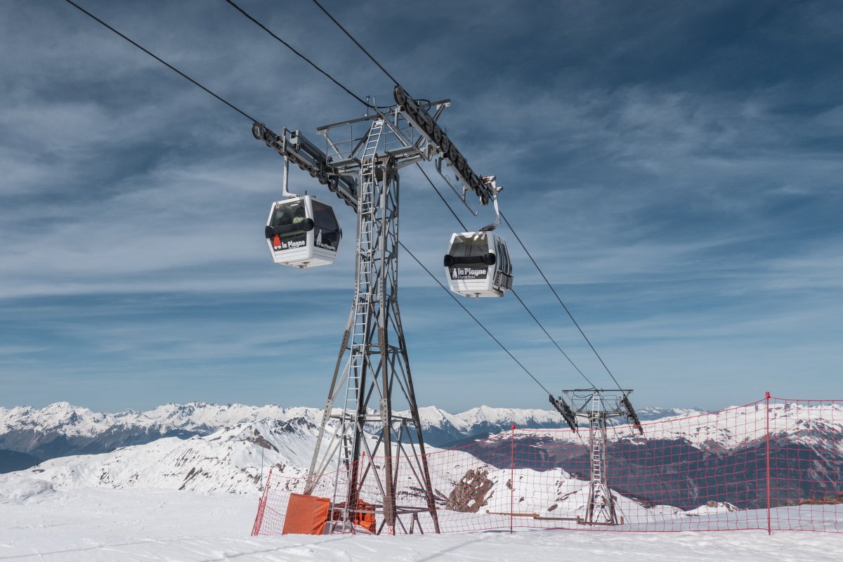 Kabinenbahn Belle Plagne-Roche de Mio, April 2024