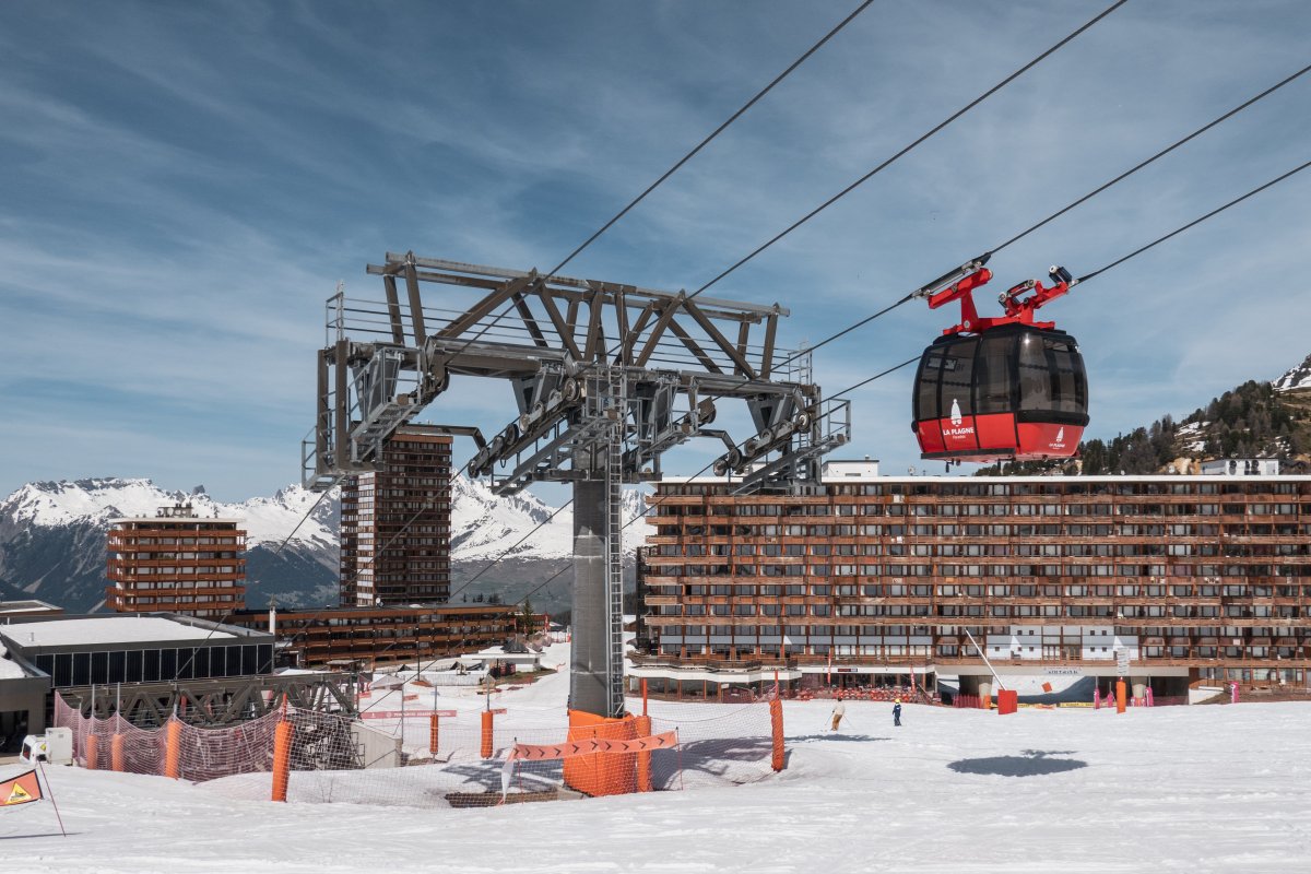 Kabinenbahn La Plagne Centre-Grande Rochette, April 2024