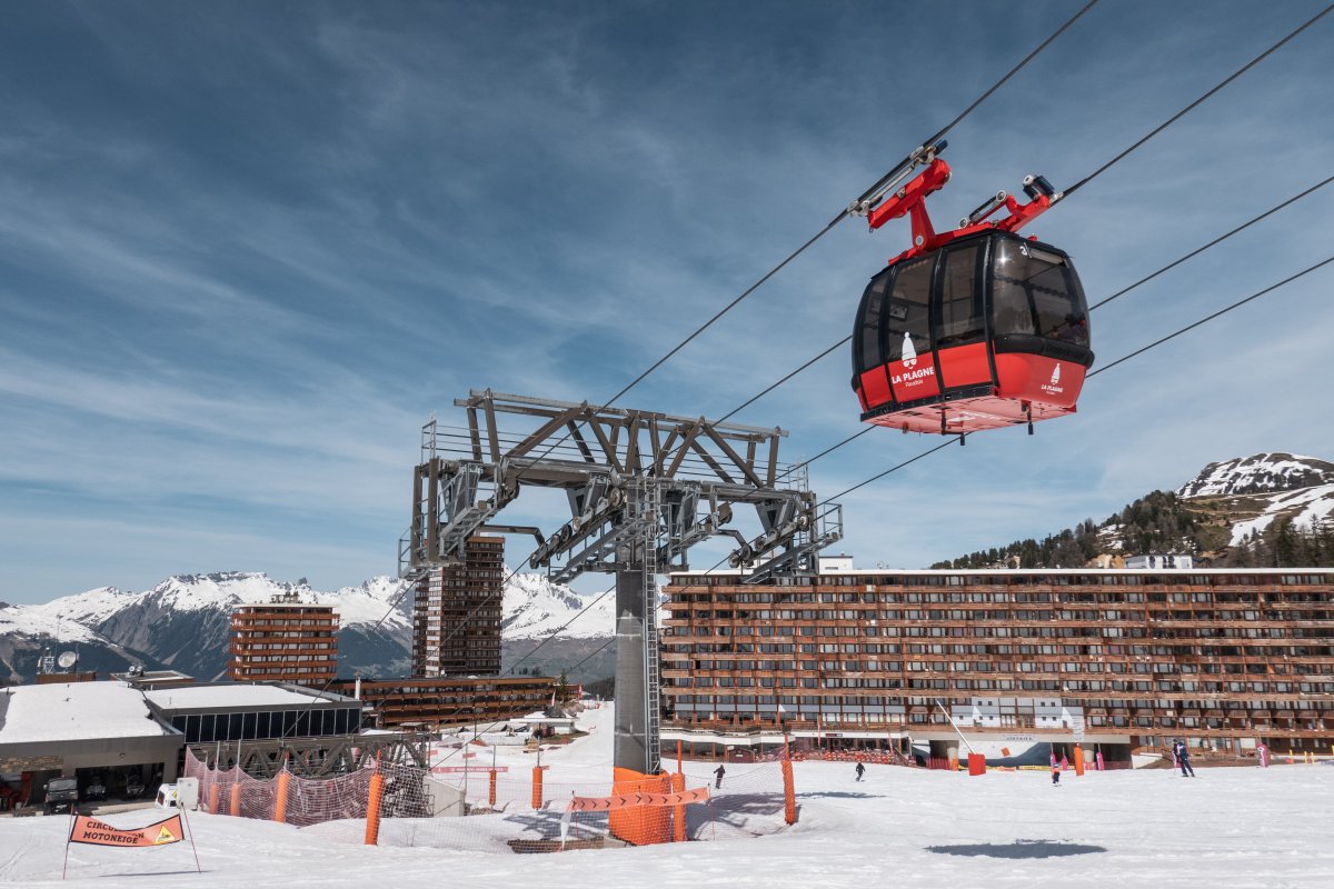 Kabinenbahn La Plagne Centre-Grande Rochette, April 2024