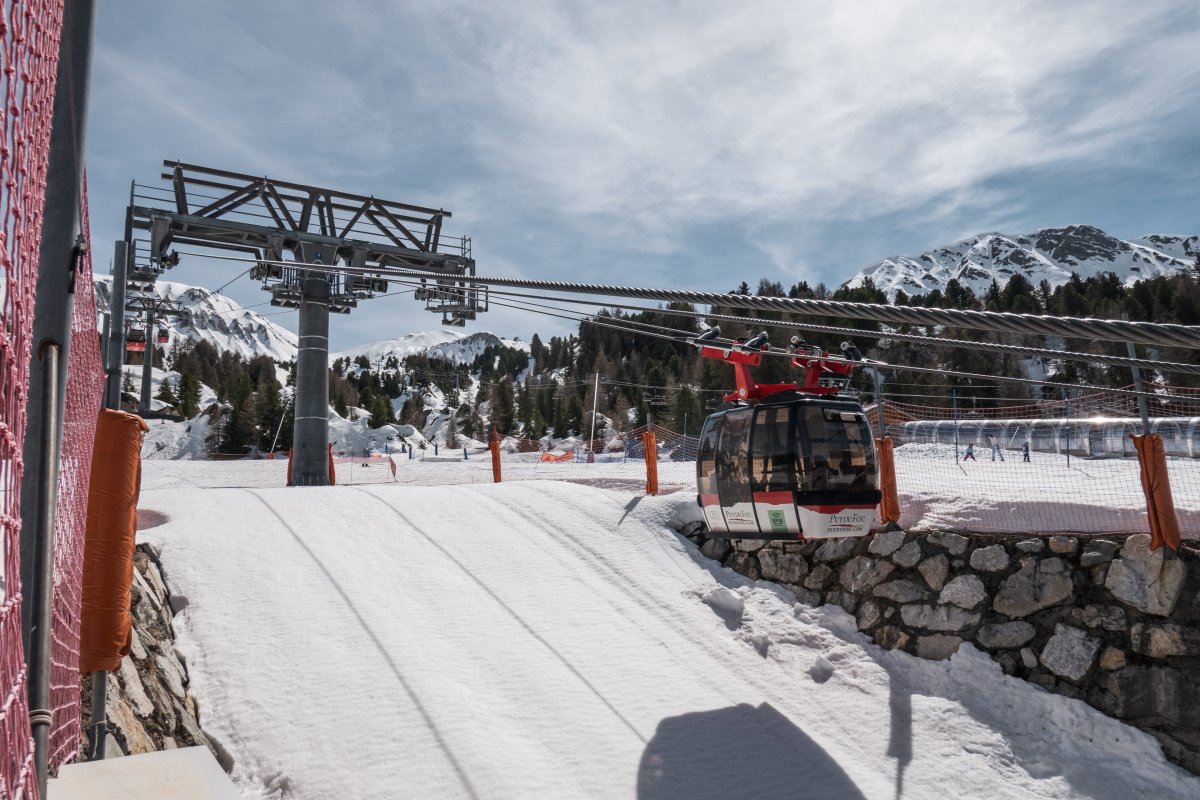 Kabinenbahn La Plagne Centre-Grande Rochette, April 2024