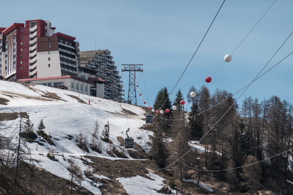 Luftseilbahn Télémétro La Plagne, April 2024