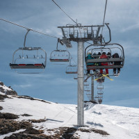 Sesselbahn Chalet de Bellecôte, April 2024