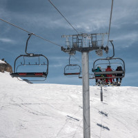 Sesselbahn Chalet de Bellecôte, April 2024